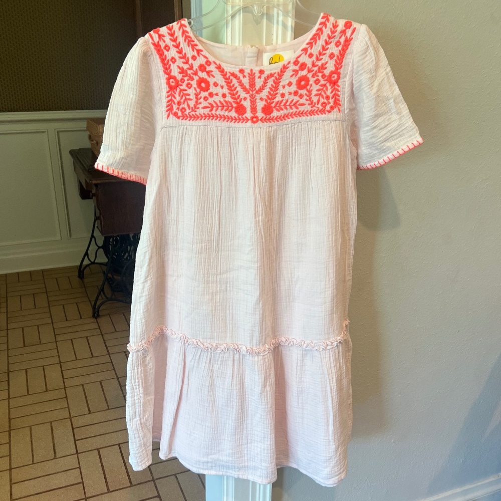 Mini Boden Girls Pale Pink & Bright Pink Dress